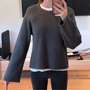 Z Supply Dark Grey Speckled Pullover Sweater Womens S